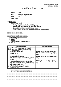 Giáo án Toán 2 tuần 32 bài: Luyện tập chung (3)