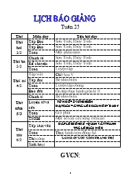 Bài soạn các môn lớp 2 - Tuần 25 năm 2014 - 2
