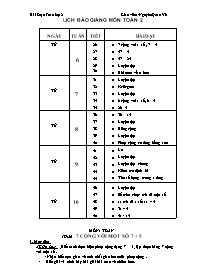 Bài soạn Toán lớp 2 - Nguyễn Quan Vũ - Tuần 6 đến tuần 10