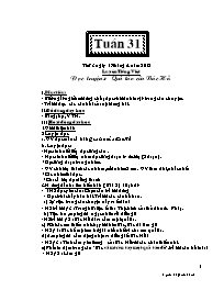 Giáo án buổi chiều lớp 2 - Nguyễn Thị Tuyết Thanh - Tuần 31