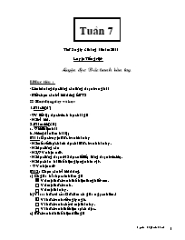 Giáo án buổi chiều lớp 2 - Nguyễn Thị Tuyết Thanh - Tuần 7