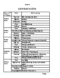 Kế hoạch giảng dạy môn học lớp 3 - Tuần 16