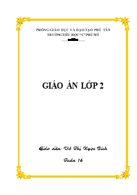 Bìa mẫu Giáo án lớp 2 - Võ Thị Ngọc Bích