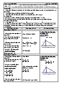 Giáo án Hình học - Tiết 2: Một số hệ thức về cạnh và đường cao trong tam giác vuông (tiếp)