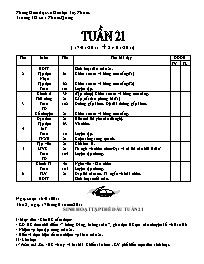 Thiết kế bài dạy lớp 2 - Tuần 21 - Trường TH số 1 Phước Quang