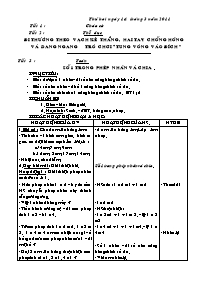 Thiết kế bài dạy các môn học lớp 2 - Tuần dạy 27 năm 2011