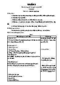 Thiết kế bài dạy môn học lớp 2 - Tuần 2 năm 2008